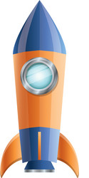 Rocket flying with white background vector