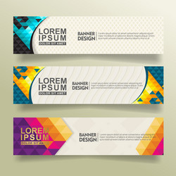 set abstract banner template design with triangle vector image