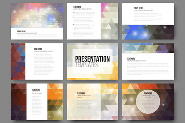 set of 9 templates for presentation slides vector image