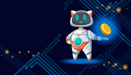 set of android character robot cartoon style vector image