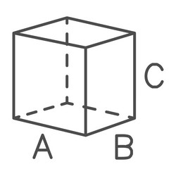 cube with signed sides thin line icon geometry vector image