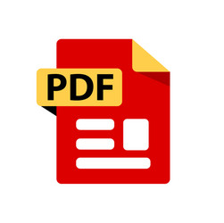 red icon pdf file format extensions vector image