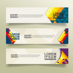 set abstract banner template design with triangle vector image