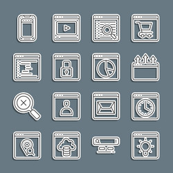 set line browser window search engine secure vector image