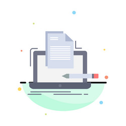 coder coding computer list paper flat color icon vector image