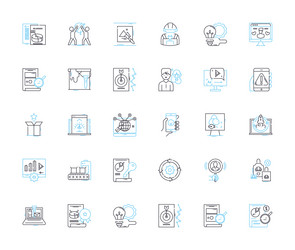 data organization linear icons set categorization vector