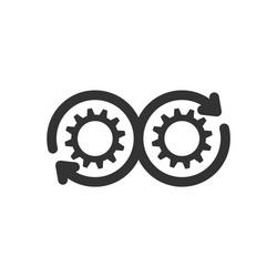 development icon in flat style devops on white vector image