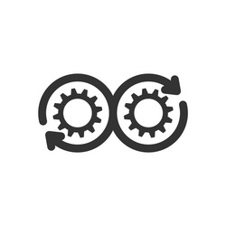 Development icon in flat style devops on white vector