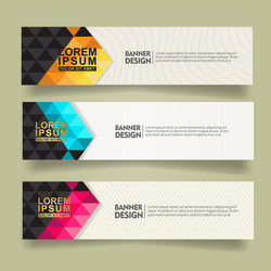 set abstract banner template design with triangle vector image