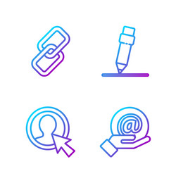 set line mail and e-mail in hand create account vector image