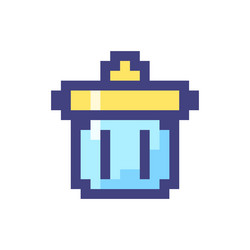 trash can pixelated rgb color ui icon vector image