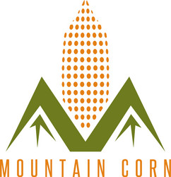 Corn with abstract mountains design template vector