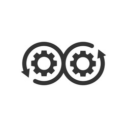 development icon in flat style devops on white vector image
