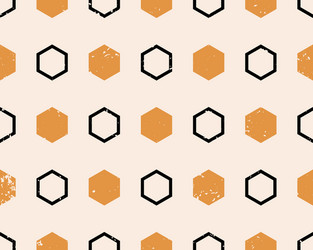 Ethnic boho seamless pattern with hexagons print vector