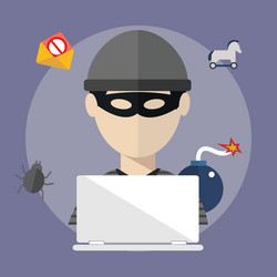 hacker activity computer and e-mail spam viruses vector