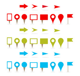 Navigation Map Pins and Arrows vector image
