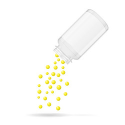 pill box with falling vitamine balls Vector Image