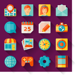 seamless pattern with web and mobile icons vector image