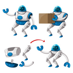 set of android character robot cartoon style vector image