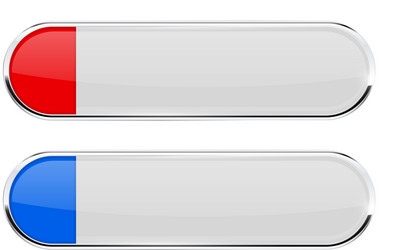 white buttons with colored tags menu interface vector image
