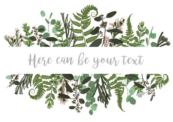 A frame with green leaves Royalty Free Vector Image