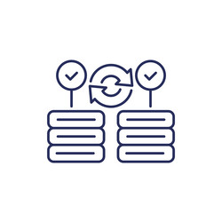 backup servers data line icon on white vector image