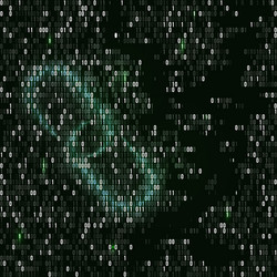 blockchain hyperlink symbol binary code vector image