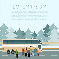 Bus trip banner vector