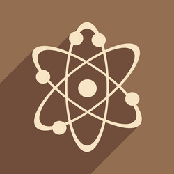 Flat with shadow icon and mobile application atoms vector