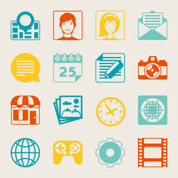 seamless pattern with web and mobile icons vector image