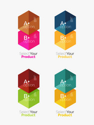 set of business hexagon layouts with text vector image