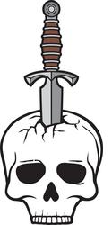 skull dagger knife color Vector Image