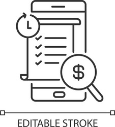 Transaction history linear icon vector