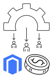 workflow management concept with team distribution vector image