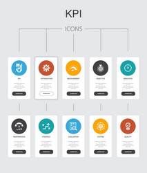 KPI Dashboard Icons - Measurement & Optimization vector image