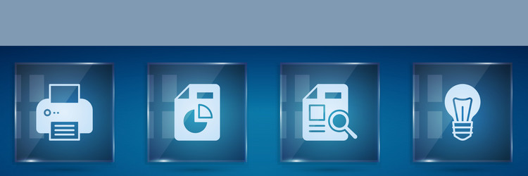 set printer document with graph chart and light vector image