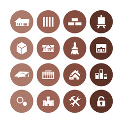 architecture icons universal set for web and ui vector image