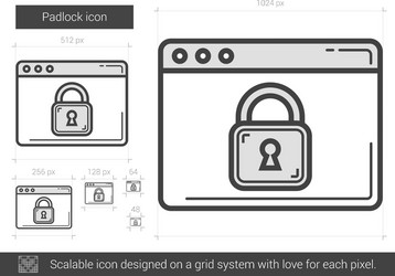 padlock line icon vector