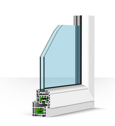Plastic Window Profile - 3D Rendering vector image