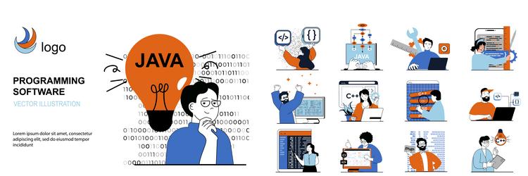 programming software concept with character vector image