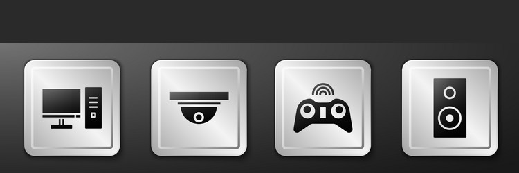 set computer monitor motion sensor wireless vector image