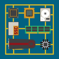 Computer part in frame vector