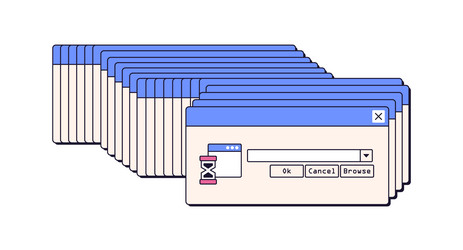 dialog windows error on crashed froze computer vector image