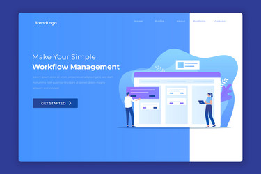 manage workflow landing page concept vector image