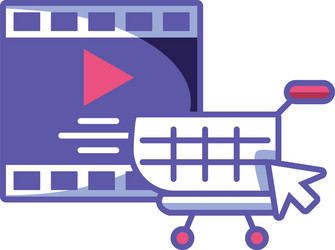 media player frame with play button on white vector image