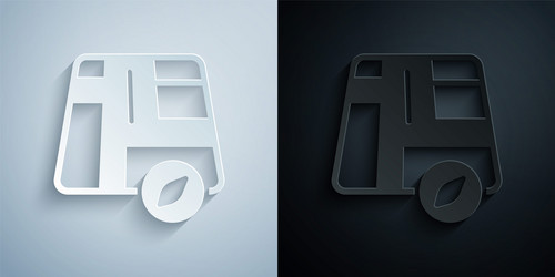 paper cut map pointer with taxi car icon isolated vector image