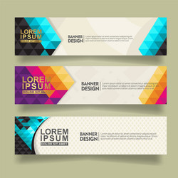 set abstract banner template design with triangle vector image