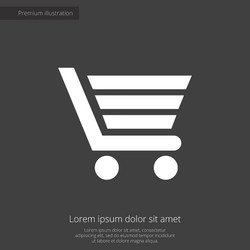 Shopping cart premium icon white on dark vector