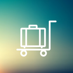 trolley luggage thin line icon vector