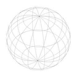 wireframe grid mesh sphere globe ball vector image